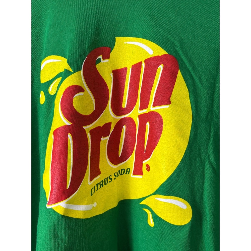 Sun Drop Soda Green Graphic T-Shirt Gildan Heavy Cotton Men's 3XL Retro Logo - Picture 9 of 9